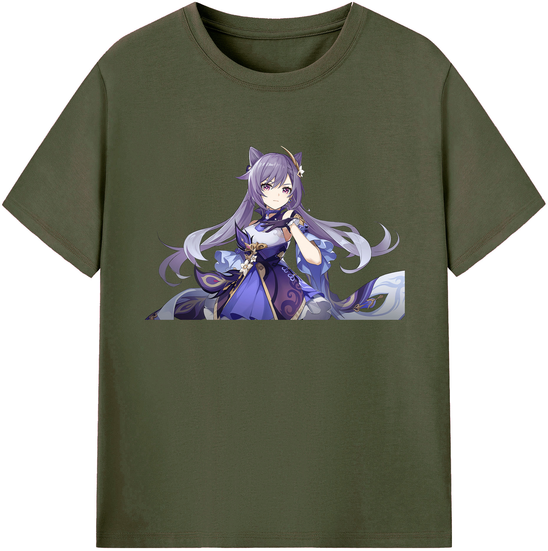 げんし神 刻晴 こくせい genshin Kokusei 綿100％ メンズ半袖Tシャツ｜肌触りやわらか＆通気性